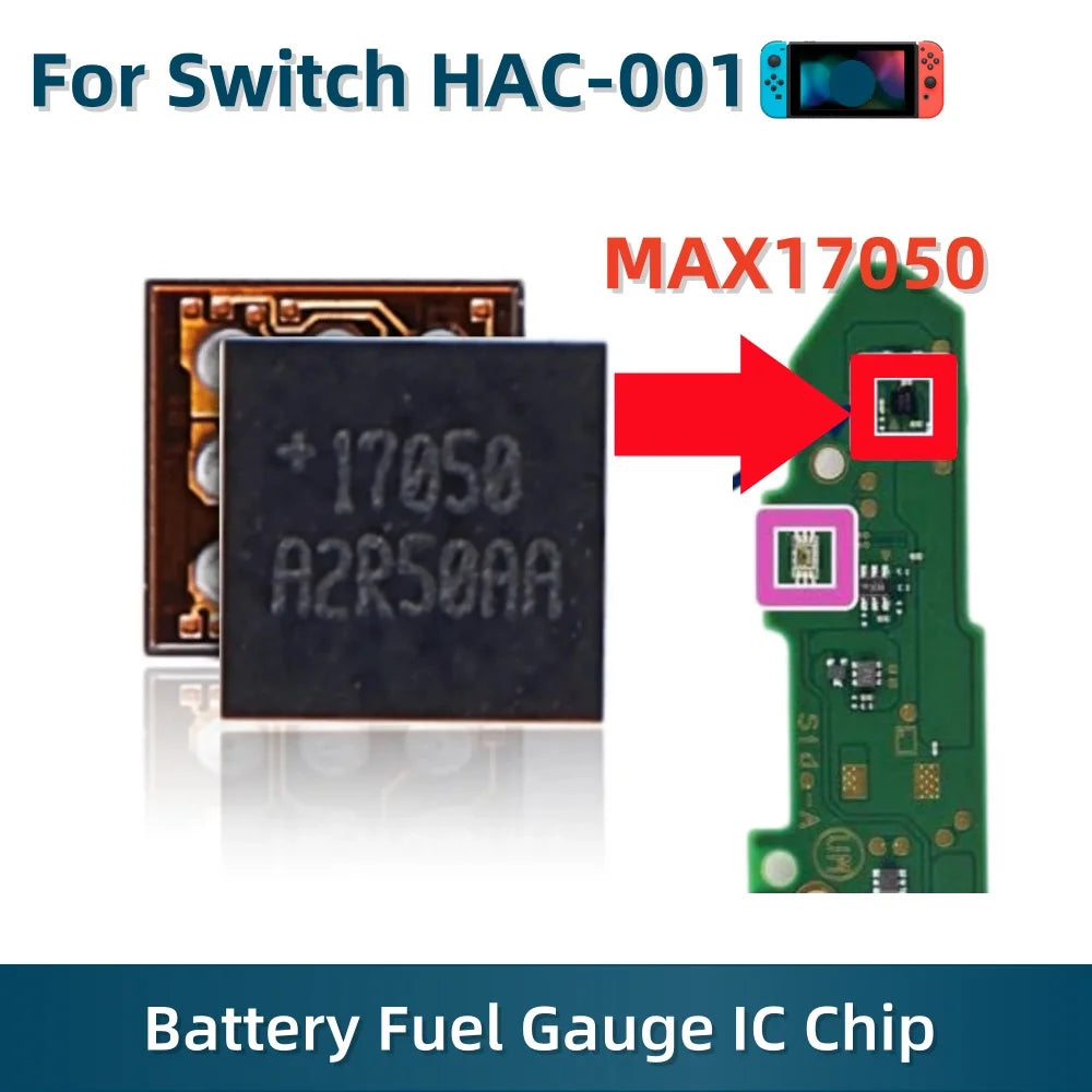 5pcs MAX17050 Battery Fuel Gauge IC Chip Maxim MAX 17050X BGA Replacement for Nintendo Switch HAC-001 Console Motherboard