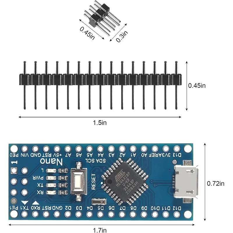 Mini / Type-C / Micro USB Nano 3.0 with The Bootloader Compatible Nano Controller for Arduino CH340 USB Driver 16Mhz ATMEGA328P