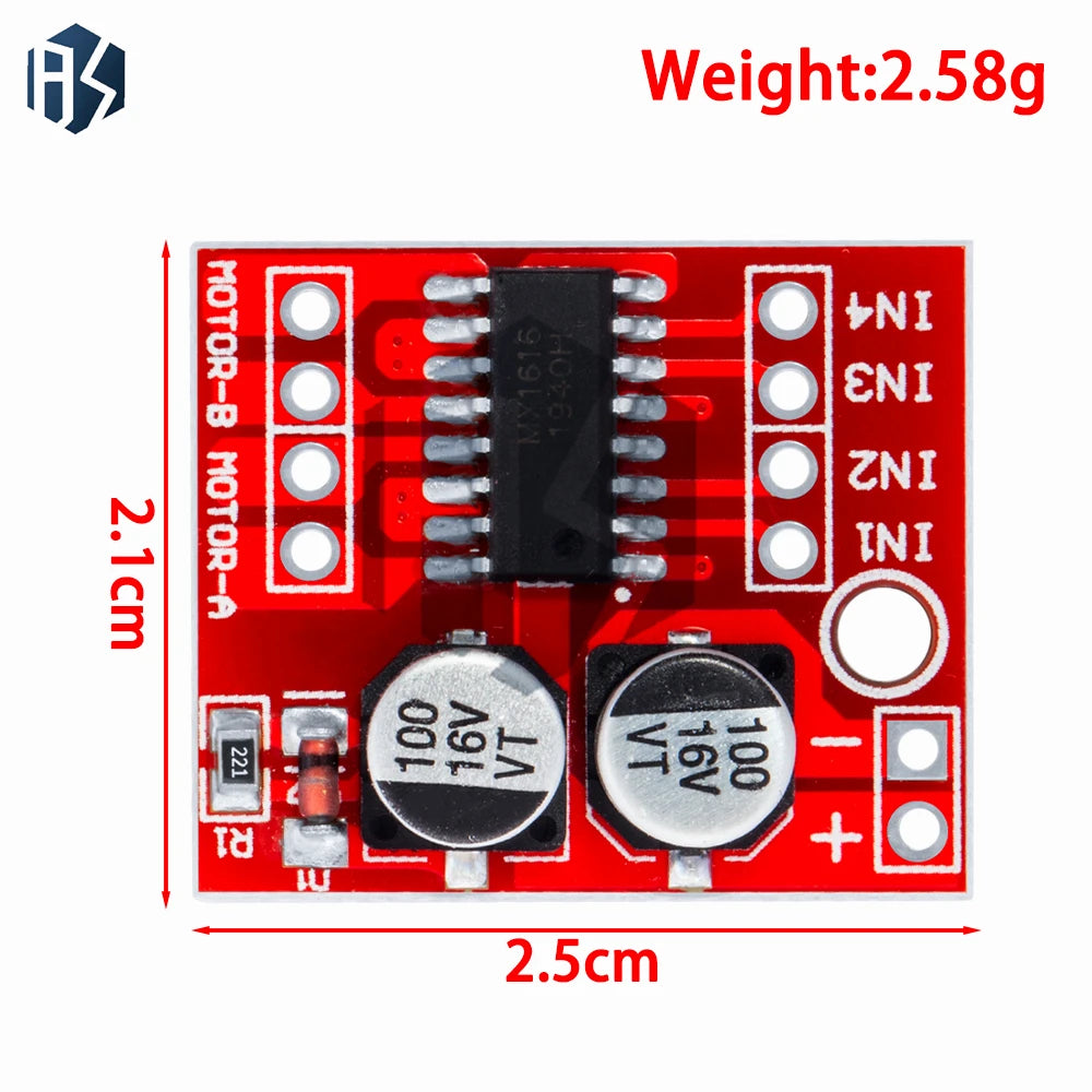 L298N Dual H-Bridge Motor Driver Module – PWM Speed Control, Reversing Function (DC/Stepper Compatible)