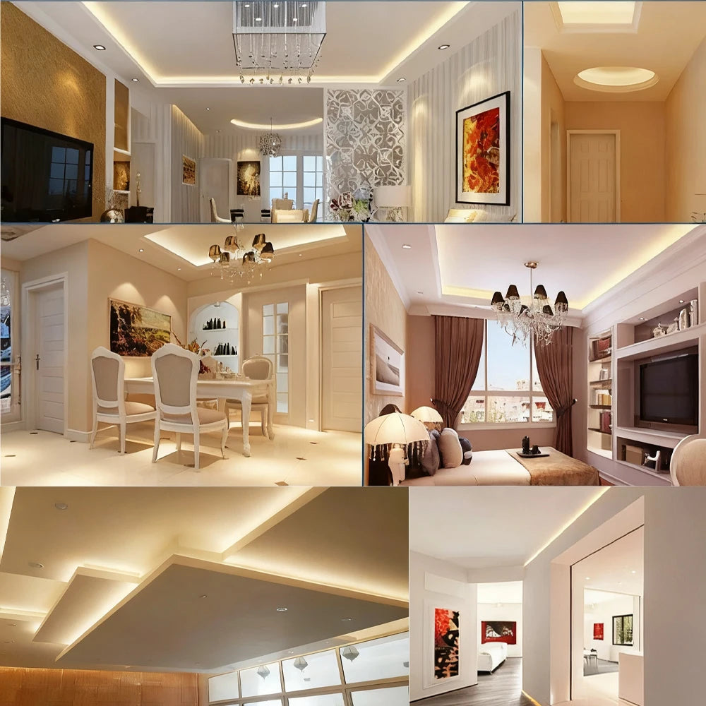 Dimmable Switch 220V COB LED Strip Neon Light Dimmer Power Kit Waterproof 3000K 4000K 6000K 288LED Kitchen Room Decor Flex Lamp