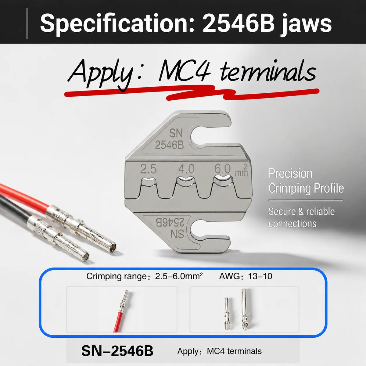 Ratchet Quick-Change Crimping Pliers SN-68 with 6 Jaws for Automotive Terminals, Dupont Terminals, Wire Crimping Tool Kit