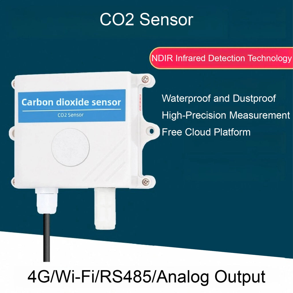 CO2 Transmitter NDIR Carbon Dioxide Sensor Air Quality CO2 Monitor Detector Indoor Meter for Home and Office Greenhouse