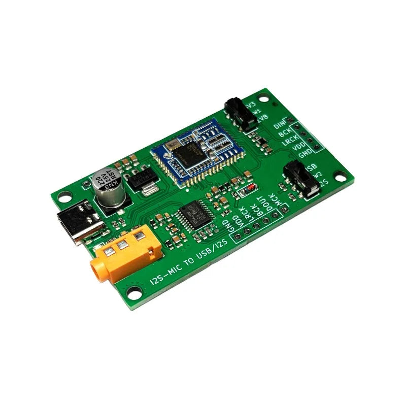 IIS Digital Microphone Interface Board 16bit/48kHz with USB Sound Card & PCM5102 Analog Output