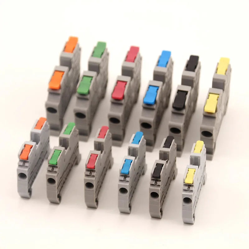 Wire Connectors Rail Type Electrical Quick Terminal Block Direct Insertion Instead Of UK ST PT Docking For Parallel Connection