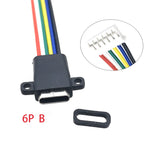 5pcs Type-C USB 3.1 Connector 2Pin 4Pin 6Pin Welding Wire Female Socket Rubber Ring High Current Fast Charging Port