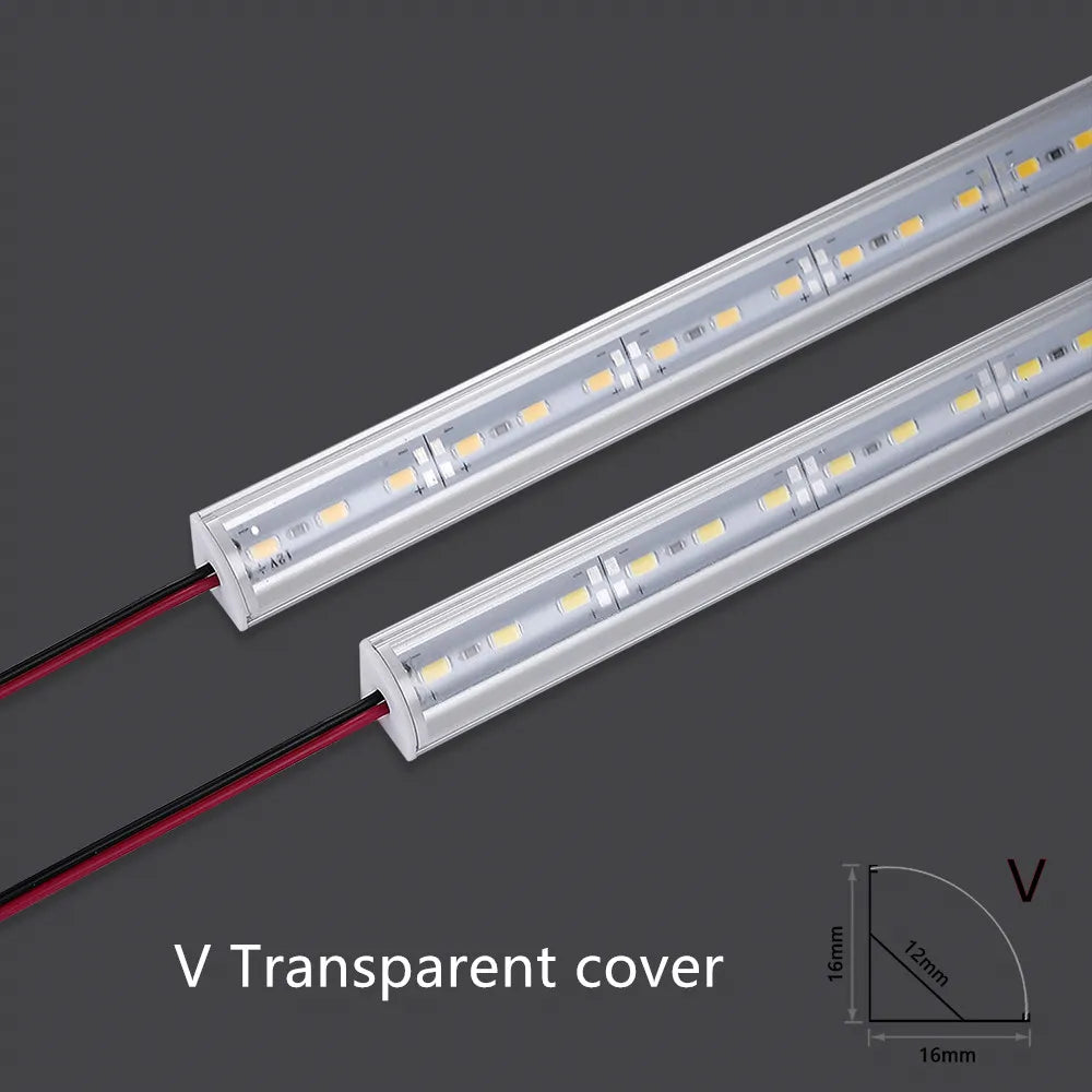 LED Aluminum Rigid Light Bar DC12V 50CM 20 Inch U/V-Shape 5730 36LEDs LED Aluminum Channel Home Decoration Lighting