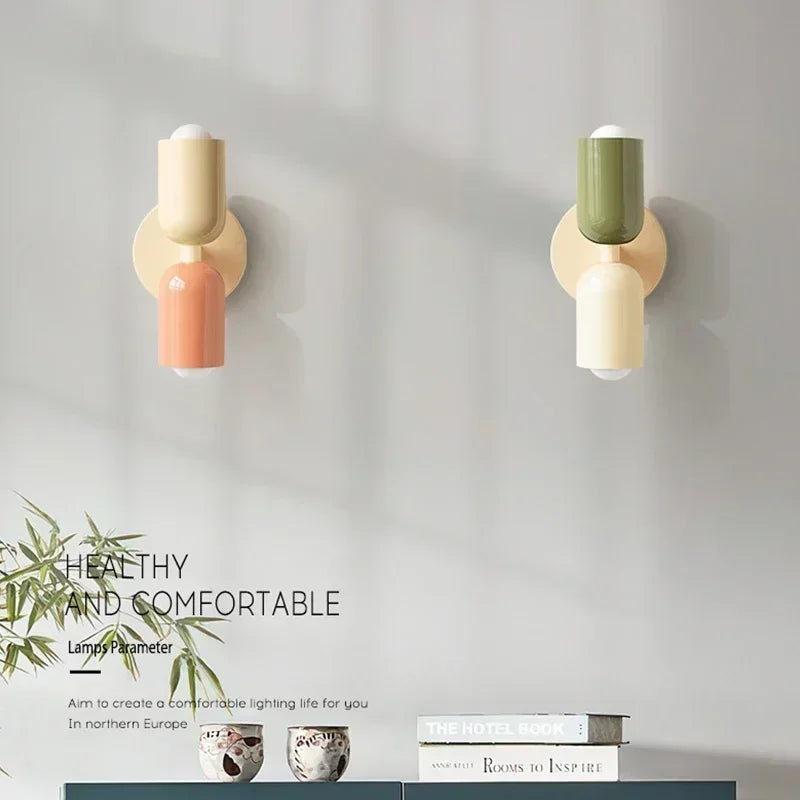 Colorful Bedside Wall Lamp Nordic Living Room Corridor Wall Light Children's Room Macaron Home Interior Decoration Lamp