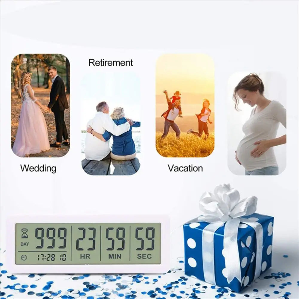 999 Days Digital Countdown Timer Reusable Digital Display Countdown Clock Time Management Electronic Count Down Clock Home Use