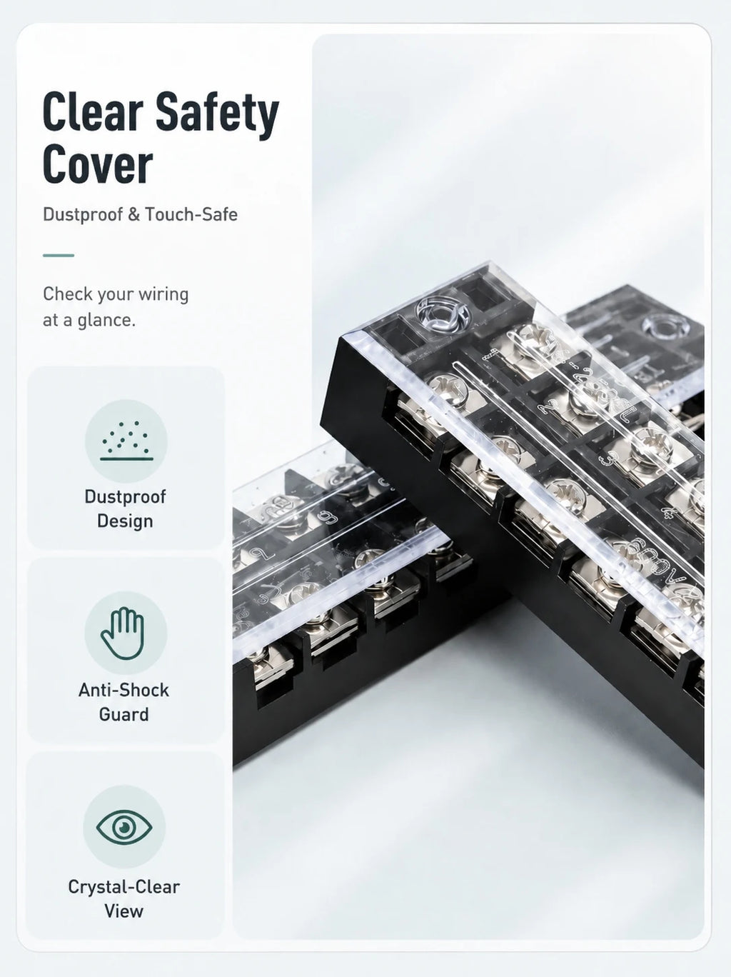 Screw Terminal Block TB Series Dual Row Barrier Strip 3/4/5/6/8/10/12P 15A 25A 45A 600V Panel Mount Electrical Wire Connector
