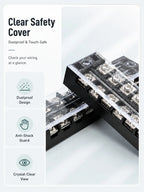 Screw Terminal Block TB Series Dual Row Barrier Strip 3/4/5/6/8/10/12P 15A 25A 45A 600V Panel Mount Electrical Wire Connector