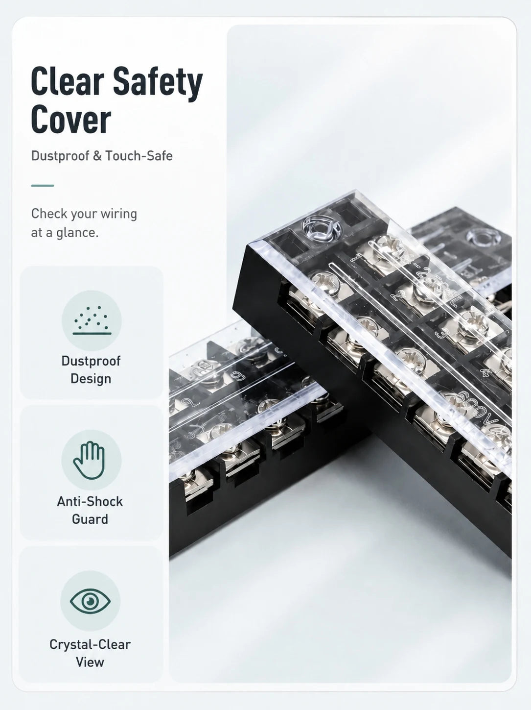 Screw Terminal Block TB Series Dual Row Barrier Strip 3/4/5/6/8/10/12P 15A 25A 45A 600V Panel Mount Electrical Wire Connector