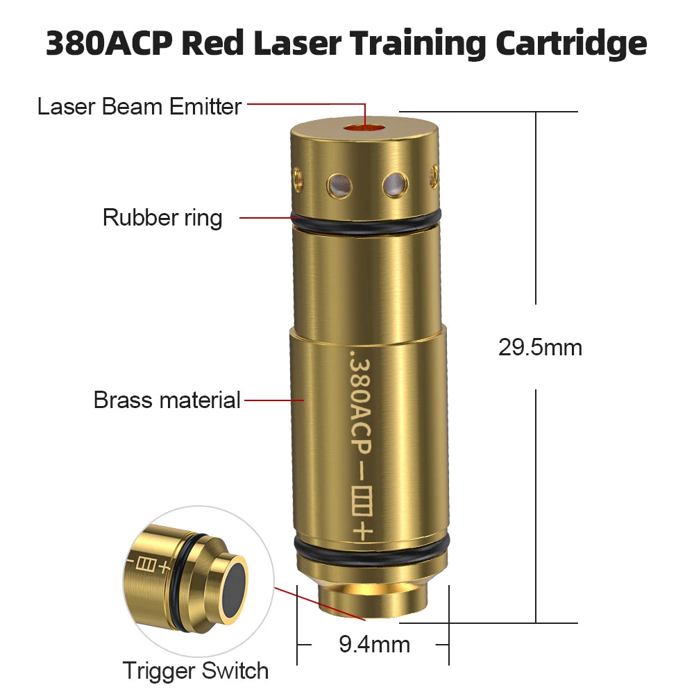 9mm/12GA/38SPL/223Rem/45ACP/357SIG/380ACP/Cal. 6.5mm/Cal44mag Dry Fire Laser Trainer - Hunting Accessories, Training Shooting