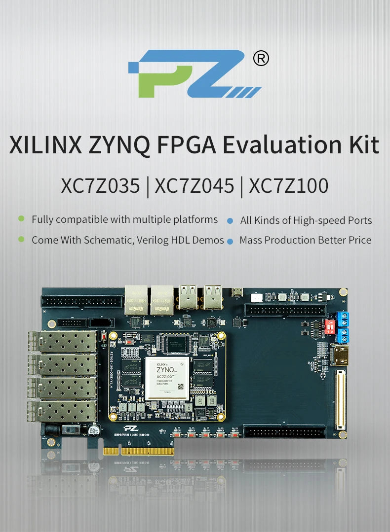 PUZHI  7035 7045 7100 Card:  Xilinx SoC ZYNQ 7000 7035 7045 7100 FPGA Development Board PCIe SFP USB ZC706