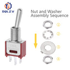 5MM Mini Toggle Switch SMTS-102 250V/1.5A SPDT 3/6 Pin On On 2/3 Position Red Color Stitch Pins SMTS-202 ﻿