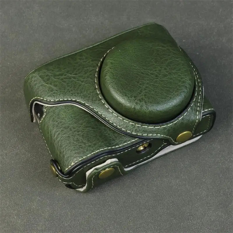 Handmade Leather Case for Panasonic Lumix TZ99 ZS99 Camera Carrying Bag with Adjustable Shoulder Strap