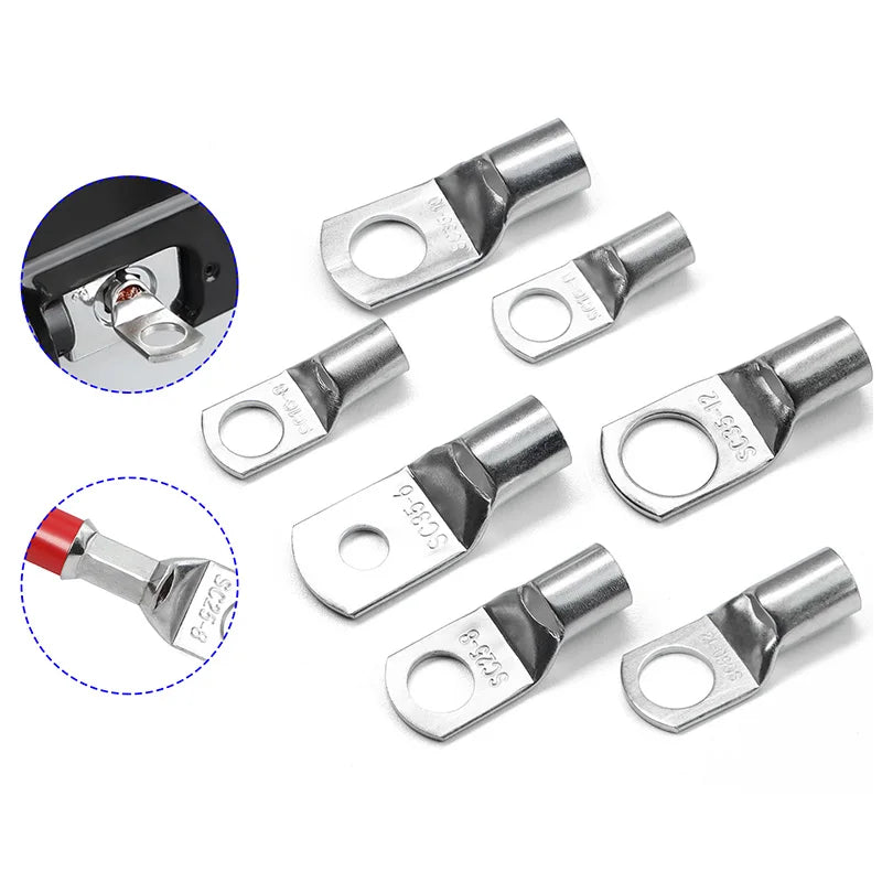 5/10/50Pcs SC Series Copper Nose Terminals SC6/10/16/25/35/50/70/95 Battery Block Lugs Crimping Wire Connector Hole 6/8/10/12mm