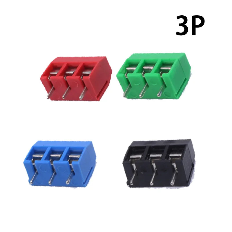 10/20/50Pcs/lot KF301-5.0-2P KF301-3P KF301-4P Pitch 5.0mm Straight Pin 2P 3P Screw PCB Terminal Block Connector Blue Green