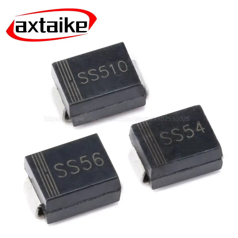 50PCS Schottky Diodes SS54 SS56 SS510 SR540 SR560 SR5100 5A 40V 60V 100V SMB DO-214AA SMD