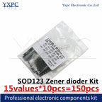 100pcs SOD-123 ZENER DIODE 2V~30V 2.4V 2.7V 3V0 3.3V 3V6 3V9 4V3 4V7 5V1 5V6 6V2 6V8 7V5 8V2 9V1 10V 11V 12V 13V 16V 18V 20V W8