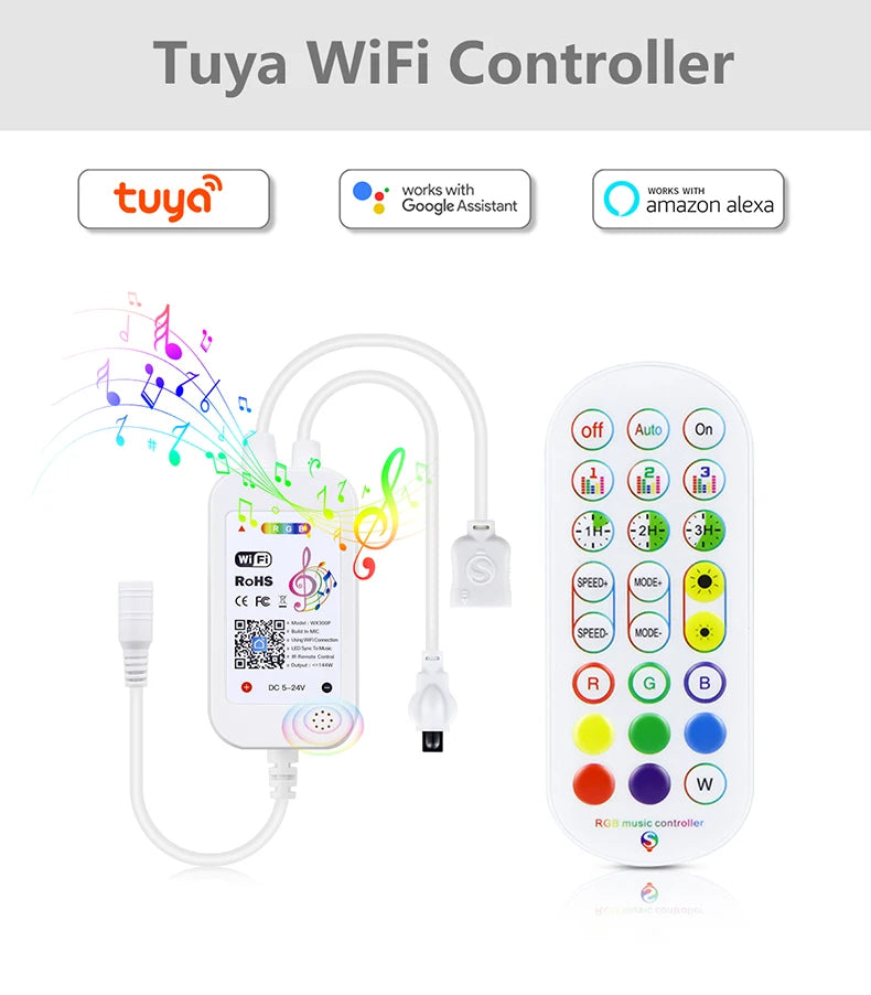DC 12V Tuya Smart Life WIFI Controller / Bluetooth Smart Accessory Power Adapter for RGB LED Strip COB LED Light 2835/5050