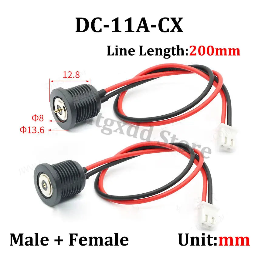 Cltgxdd DC-10A/11A-CX DC-12A-CX DC-15A-CX Magnetic Male Female Connector W/ XH Terminal 8mm 10mm Magnetic Plug With Line  Cable