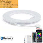5V Bluetooth RGB LED Neon Strip Light 1M 2M 3M 3AA Battery Box 17Key 24key 44key Remote Control 108Leds/M Waterproof Room Decor