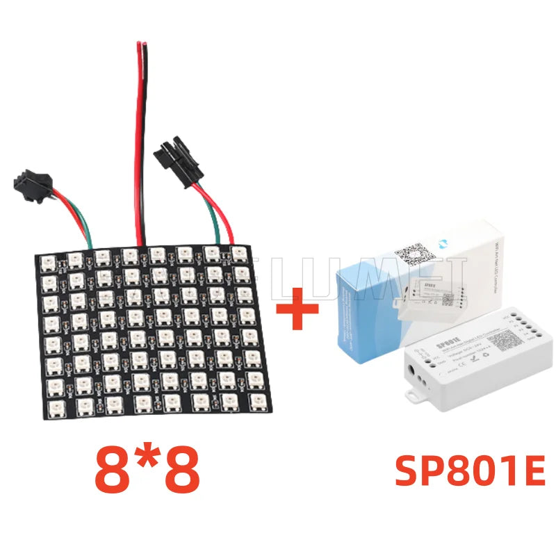 SP801E Led Controller Kit DC5V WS2812B RGB LED Pixel Panel Light 8x8 16x16 8x32 Digital Flexible Screen Individually Addressable