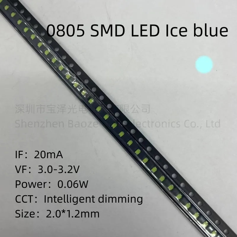 0805 SMD LED Red Yellow Green White Blue Orange Pink Ice Blue 2010 light emitting diode 100pcs/lot