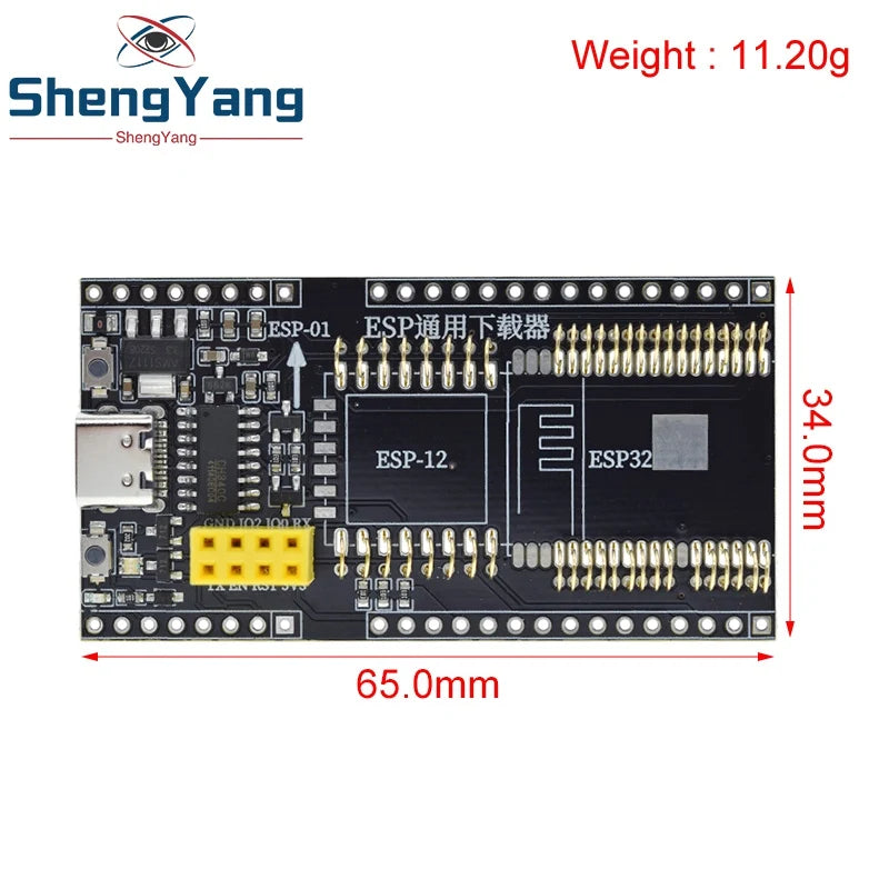 TZT ESP8266 ESP32 Development Board Test Programmer Socket Downloader for ESP-01 ESP01S ESP12 ESP32 Adapter CH340