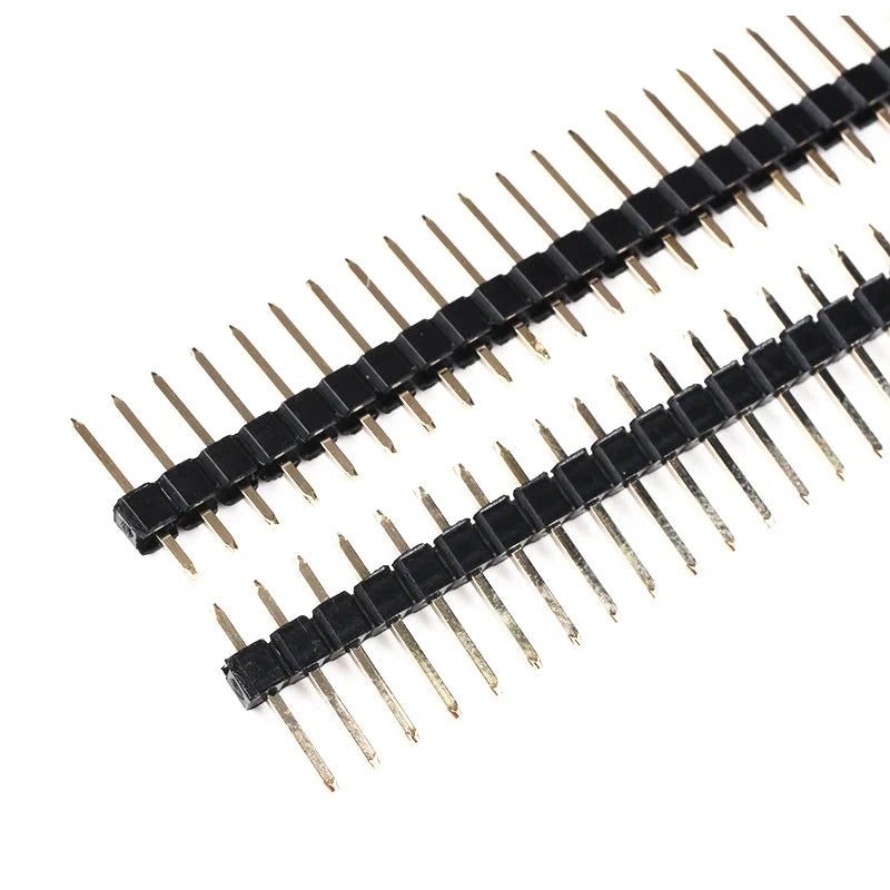 10Pcs 2.54mm Pin Header Single Row Straight Copper Needle Gold Plating 1 * 40Pin 1X40P Length 11.4/13/15/17/19/ 21/23/25/30/40mm