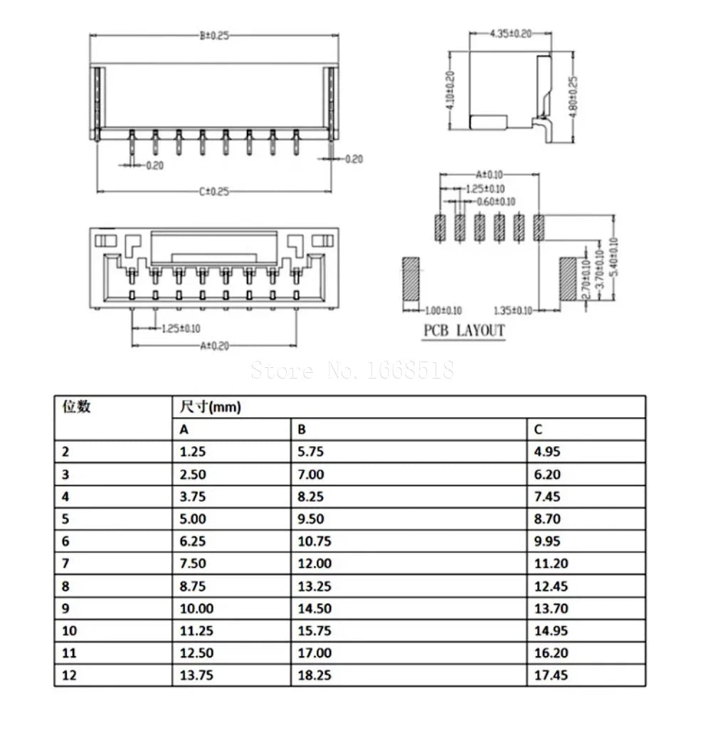 10PCS 1.0 1.25 1.5 2.0 2.54 SH/JST/ZH/PH/XH 1.0MM 1.25MM 2.0MM 2.54MM Male Pin Header Socket Dip/Right Angle SMD 2/3/4/5-9P Pin