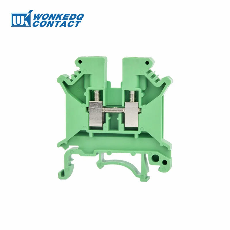 10Pcs UK5N Screw Wire Connector 4mm Cable 4mm² Feed-through Connection 12AWG Plug Electrical Mount DIN Rail Terminal Block UK 5N