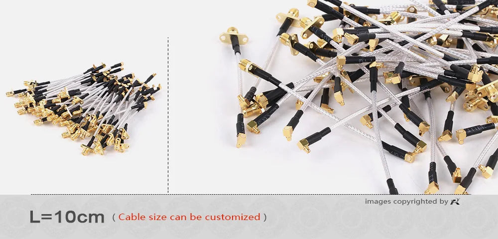 10PCS MMCX Male to SMA Female 2Hole Flange Panel Mount RG316 Cable Pigtail FPV Antenna Extension Cord for TBS Unify Panda RC VTX