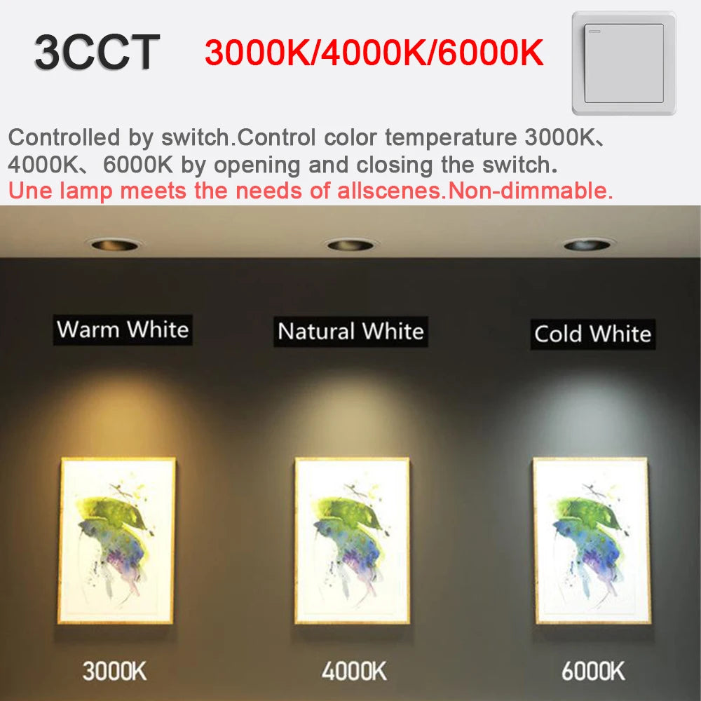 Recessed Tuya Bluetooth/Zigbee Matter 3CCT Smart LED Downlight 110V/220V 5W-12W Spotlight Bedroom Kitchen Indoor Downlight