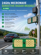 24GHz Microwave Motion Sensor 200m Vehicle Human Detection TTL Long Range Presence Sensor for Traffic Security System