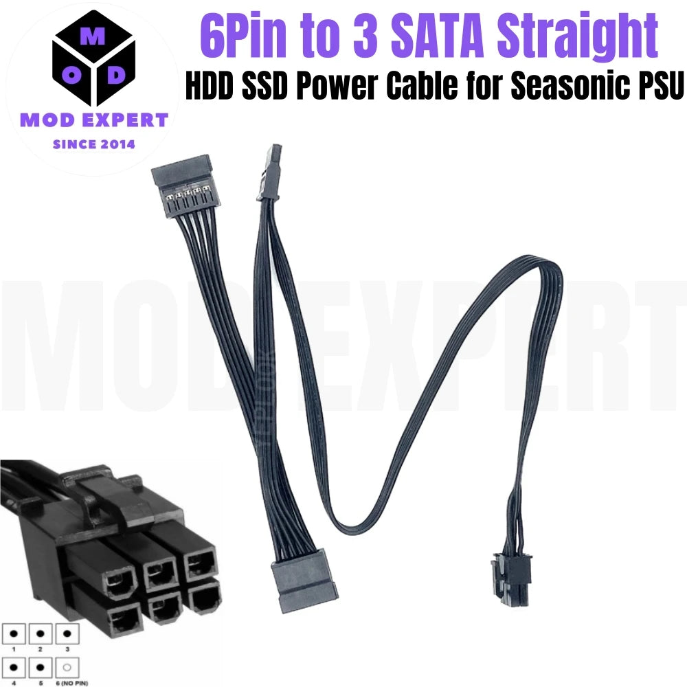 Modular Power Cable for Seasonic X-850, X-750, X-650 KM³ Modular, GPU PCIe 6+2Pin, CPU 4+4Pin, SATA, Molex IDE 4Pin, Main 24Pin