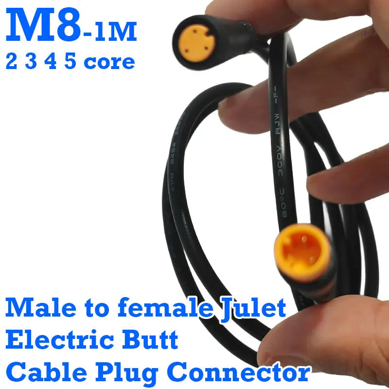 1m M8 2 3 4 5 6 Pin core male to female Julet Electric Butt Cable Plug Connector Scooter Brake waterproof Signal Sensor cord
