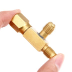 T Type Adapter 1/4inch Female SAE External Thread Tee Adapter SAE Flare Add Gauge Deep Vacuum Pump/Manifold Set Connector