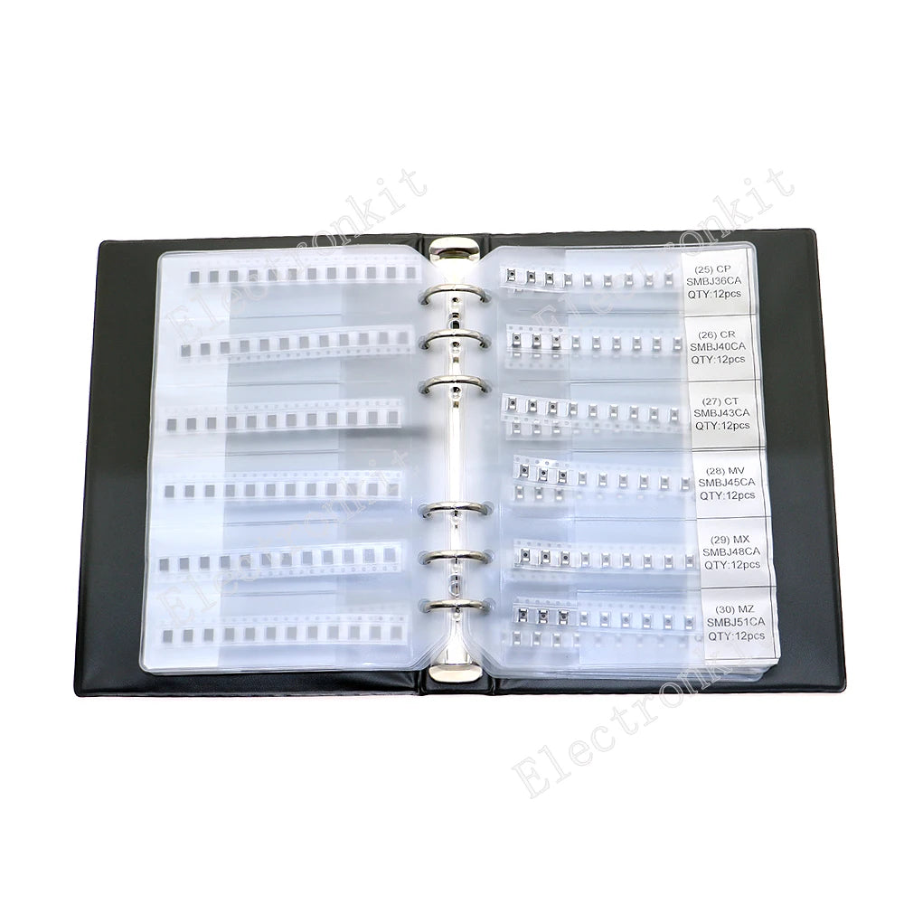 564Pcs 47Value one/Two Way TVS Diode Assorted kit SMBJ5.0A - SMBJ188A mix Sample Book