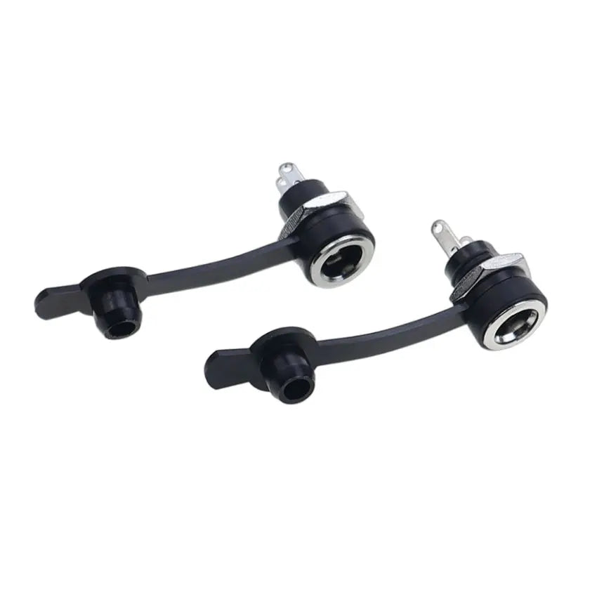 YuXi 10pcs 5.5x2.1mm 5.5x2.5mm DC Power Jack Supply Socket 2Pin Female Panel Mount Connector With 8mm Waterproof Caps