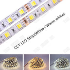 SMD 5050 RGB LED Strip Waterproof 5M 300LED DC 12V 24V CCT RGBCCT  RGBW RGBWW WHITE WARM WHITE NW Fita LED Light Strips Flexible