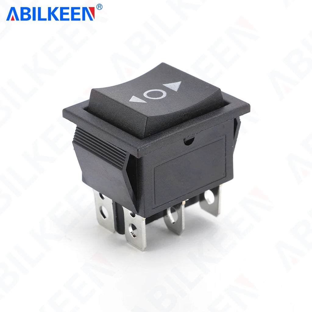 50PCS/LOT ABILKEEN KCD2-203-3 Rocker Toggle Switch DPDT 6Pin Latching/Momentary(Reset) 3Position KCD2 Rocker Switch 16A 250VAC