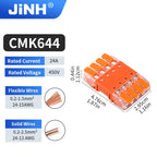 5Pcs Quick Lever Wire Connectors for Compact Plug In Male Female Terminals Blocks Home Wiring Orange 24A 20-13AWG
