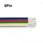 22AWG 20AWG 18AWG LED Extension Cord 2/3/4/5/6Pin RGB Flexible Electrical Connection Cable for LED Strip Lights Auto Lamp Driver