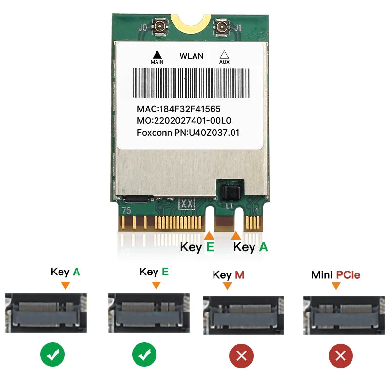 Fenvi 1200Mbps BCM94352Z WiFi Network Card Bluetooth 4.0 Dual Band 5G/2.4Ghz BCM94352 DW1560 NGFF M.2 Adapter for Hackintosh Mac