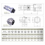 3Pin GX20 Aviation Plug with Wire 2/3/4/5/6/7/8/9/10/12Pin Connector Cable GX20 Male Female Socket Connection Line 7-20A 250V