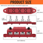 Bus Bar 12V 250A Power Distribution Block 4 X M10 / M8 Studs Marine Bus Bar 12 Volt Battery Busbar Terminal Block for Car Boat