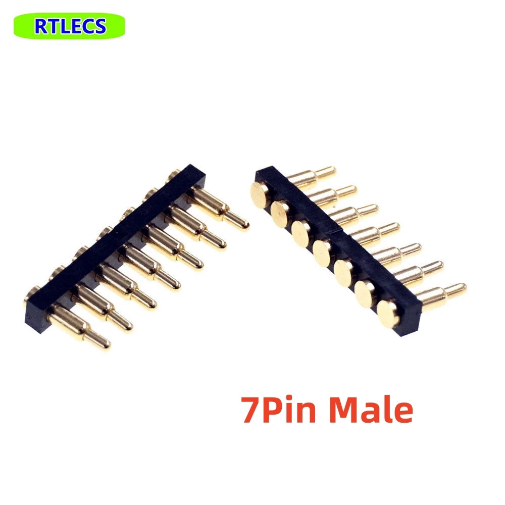 5 Pcs SMD Spring Loaded Pin Pogo Connector 2 3 4 5 6 7 8 10 Position Battery Contact 7.0mm Height 2.54 Grid Pad Modular Header