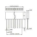 JCD 10PCS 2.54mm Single Row Female Socket 1X2/3/4/5/6/8/10/15/20/40Long pins Long 11mm PCB Board Pin Header For Arduino