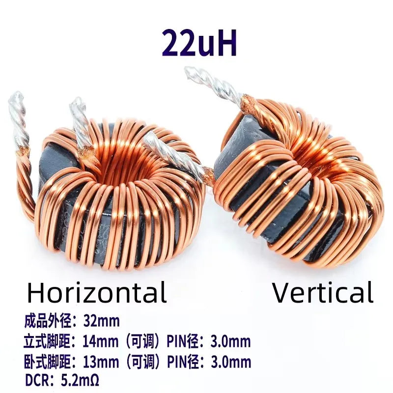 1Pcs High Current Magnetic Ring Inductor 106125-10uH 22uH 33uH 47uH 68uH 100uH Energy Storage Inductor Ring Inductor Choke Coil